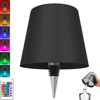Wireless Bottle Lamp,Metal Wine Bottle Light with 3 Color Light Dimming, Waterproof Bottle Touch Lamp Head for Room, Bar, Restaurants, Party, Decor & Gifts (Black)