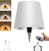 Wireless Bottle Lamp,Metal Wine Bottle Light with 3 Color Light Dimming, Waterproof Bottle Touch Lamp Head for Room, Bar, Restaurants, Party, Decor & Gifts (Black)