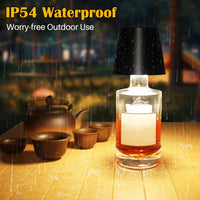 Wireless Bottle Lamp,Metal Wine Bottle Light with 3 Color Light Dimming, Waterproof Bottle Touch Lamp Head for Room, Bar, Restaurants, Party, Decor & Gifts (Black)