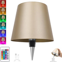 Wireless Bottle Lamp,Metal Wine Bottle Light with 3 Color Light Dimming, Waterproof Bottle Touch Lamp Head for Room, Bar, Restaurants, Party, Decor & Gifts (Black)